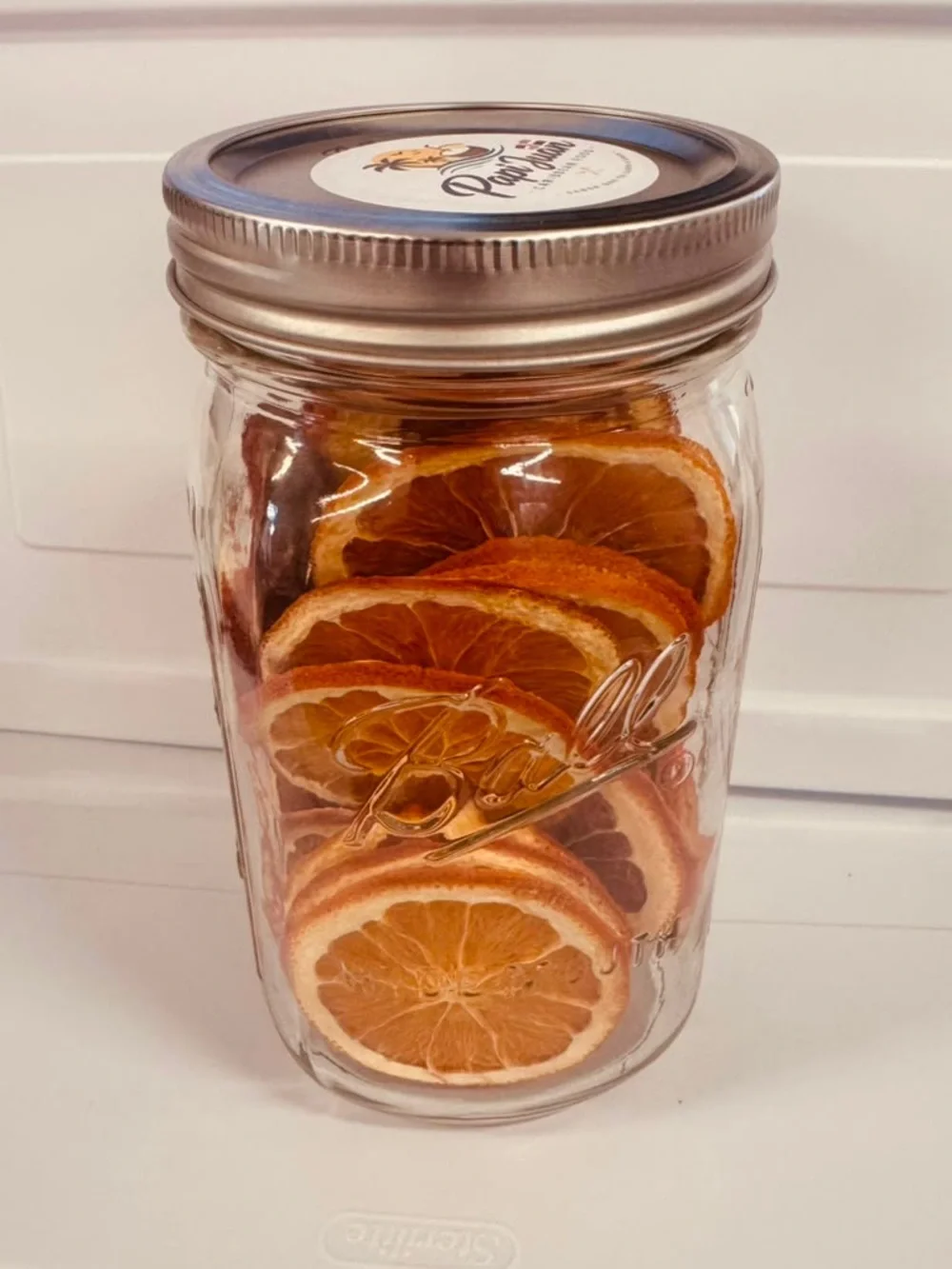 Ball Mason Jar with Dried Orange Slices
